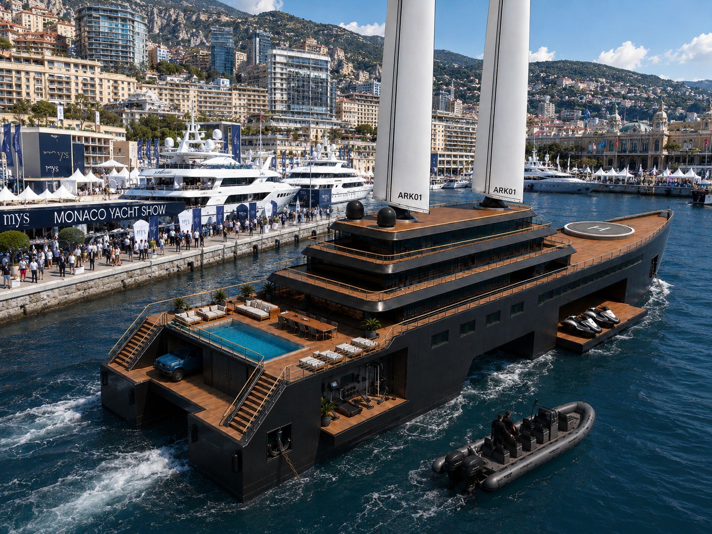 ARK 01 à quai, Monaco